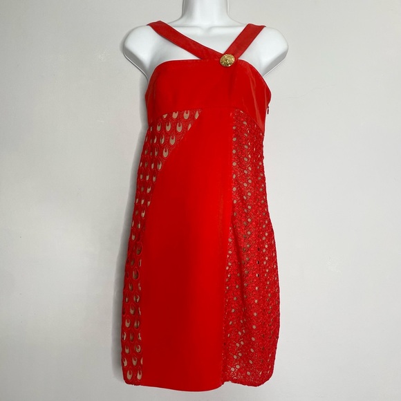 VERSACE for H&M Eyelet Lace Silk Mini Dress - Picture 1 of 6